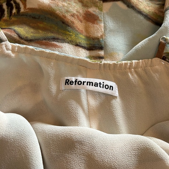 Reformation Dietrich Dress Size 2 Landscape Print Mountains Slip Backless - Picture 12 of 13
